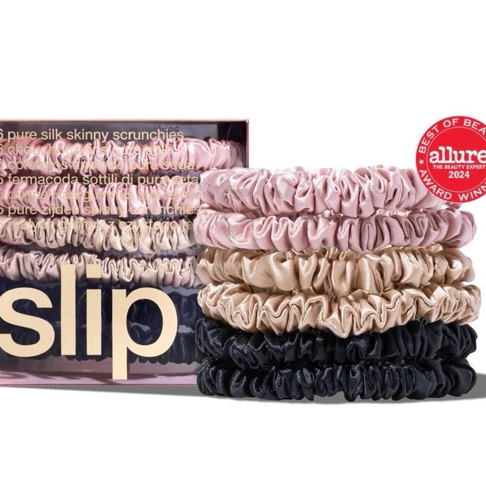 NWT Slip Silk Skinny Scrunchies - Blush, Champagne, Midnight